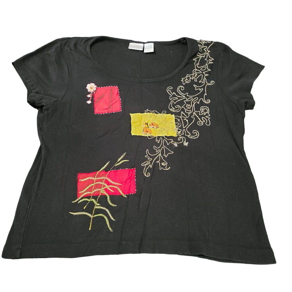 Passports Womens T-Shirt Multicolor Size Medium 100% Cotton Short Sleeve
